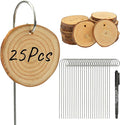 Temlum Wooden Plant Labels with Marker Pen, 25 Pcs Garden Markers Garden Label Stakes Plant Sign Tags for Flowers, Herbs, Potted Plants, Seed