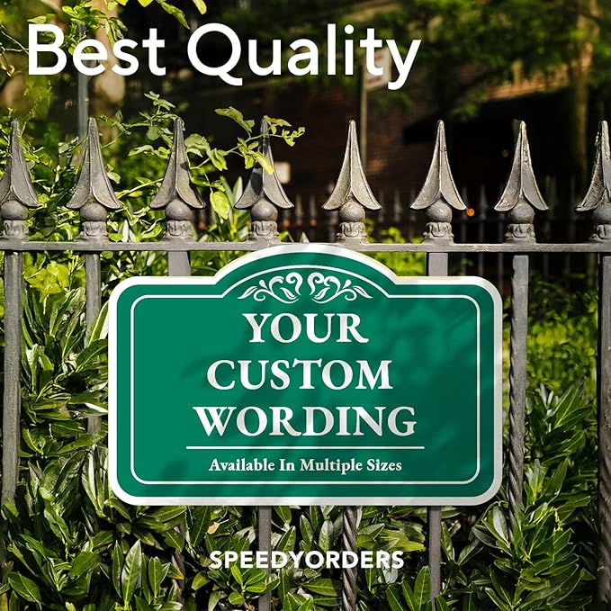 Customizable Outdoor Metal Sign - Personalized Aluminum - Driveway & Waterproof - Design No. 1 Forest Green 30x24 In