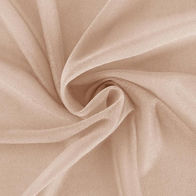 Nude Fall Elegant Arch Draping Fabric 2 Panels Outdoor 29" × 20Ft Sheer Chiffon Curtain Drapes for Wedding Ceremony Birthday Party Garden Brunch