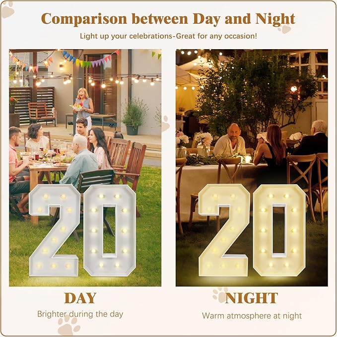 Marquee Light Up Numbers: 4FT Large Decorative Letters Signs for Party Decorations Baby Shower Birthday Wedding Engagement Anniversary, 4 Feet Tall Pre-Cut DIY Foamboard Number 5 - Easy to Assemble