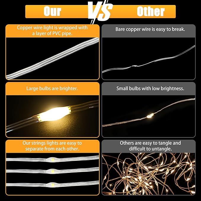Tulle Backdrop Curtains with Lights String 10FT X 8FT Champagne Sheer Curtain with Lights Tulle Curtains Backdrop for Wedding Birthday Party Photo Shoot (2 Panels 5x8FT)