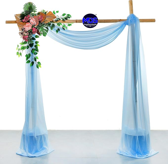 MDS Halloween Chiffon Draping Fabric - 1 Panel, 30" Wide x 50ft Long - Sheer Spooky Arbor & Canopy Drapery for Haunted House Backdrops, Party Ceilings, DIY Costumes & Themed Events - Turquoise