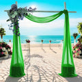 MDS Halloween Chiffon Draping Fabric - 1 Panel, 30" Wide x 50ft Long - Sheer Spooky Arbor & Canopy Drapery for Haunted House Backdrops, Party Ceilings, DIY Costumes & Themed Events - Green