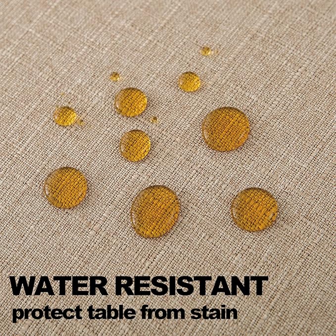 NLMUVW Square Burlap Table Cloth 54 x 54 Inch, Linen Tablecloth Water Resistant Farmhouse Rustic Textured Table Cover for Dining Kitchen Card