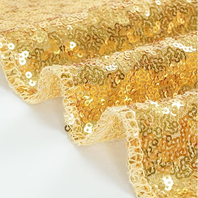 Eternal Beauty Gold Sequin Backdrop, 8x10 Ft Glitter Background Curtains for Shimmer Photography Party Wedding Birthday Back Drop Decor