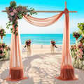 MDS Halloween Chiffon Draping Fabric - 1 Panel, 30" Wide x 50ft Long - Sheer Spooky Arbor & Canopy Drapery for Haunted House Backdrops, Party Ceilings, DIY Costumes & Themed Events - Terracotta