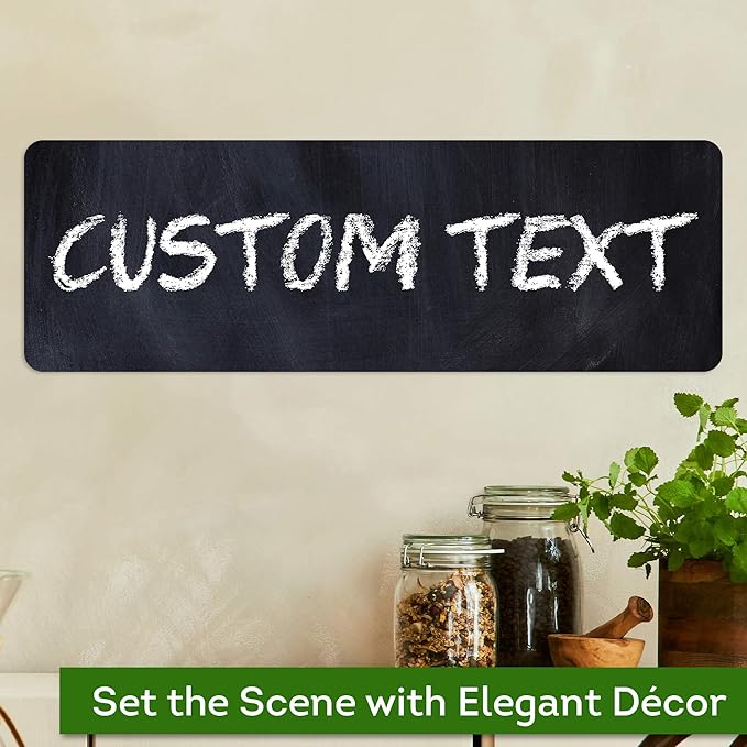Custom Sign, Custom Street Sign, 11 Font Colors, 13 Font Styles, 4 Hole Options, 22 Sizes, 6x18 Inches, Rust Free DiBound, Fade Resistant, Made in USA by My Sign Center (Chalkboard Black)