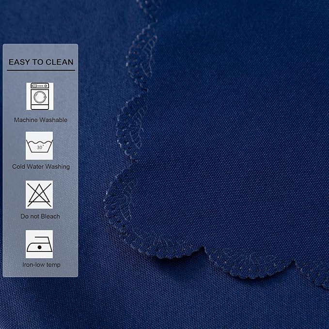Small Square Navy Tablecloth 36 x 36 Inch Polyester Fabric Washable Table Cover Decorative Wrinkle Resistant Solid Color Table Cloth for Kitchen Dinning Party Wedding Camping