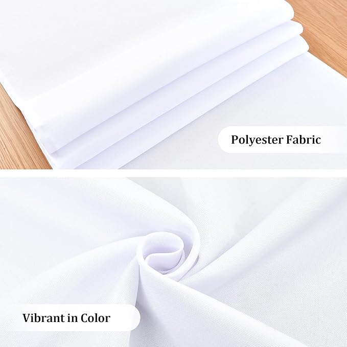 Farmhouse White Table Runner Small Short Table Runners 36 Inches Coffee Table Runner for Dresser Living Room Bedroom Holiday Party Banquet 12X36 Inch