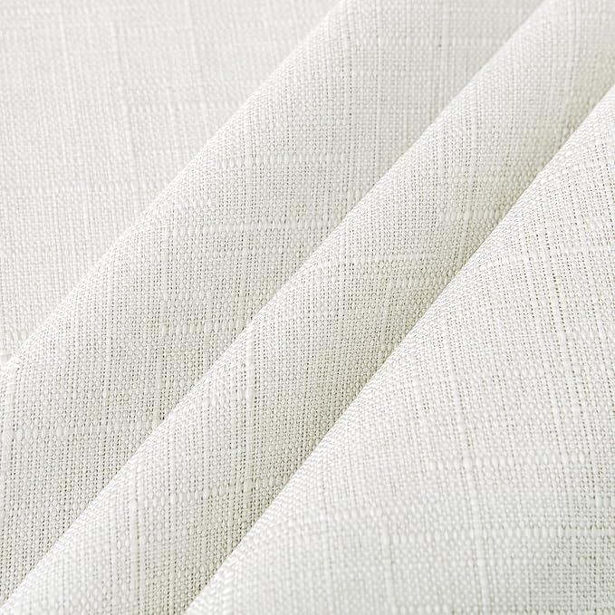 NLMUVW Linen Tablecloth for Rectangle Tables, Water Resistant Textured Farmhouse Tablecloth Stain Resistant Decorative Table Cover for Indoor and Outdoor, 54 x 102 Inch, White