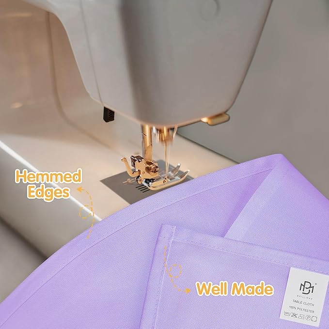 BRILLMAX 8 Pack Lavender Tablecloths for 6 Foot Rectangle Tables 60 x 102 Inch - 6ft Rectangular Bulk Linen Polyester Fabric Washable Cloth Cover for Wedding Reception Banquet Birthday Party