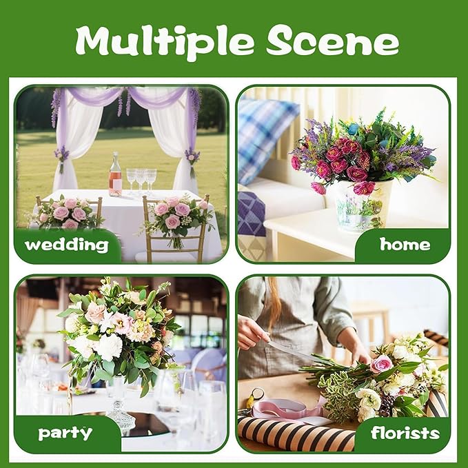 24PCS Round Floral Foam Blocks Holder Set Mini Flower Foam with Bouquet Accessories，Floral Wire, Plant Tape,Crafts Gift Ribbon