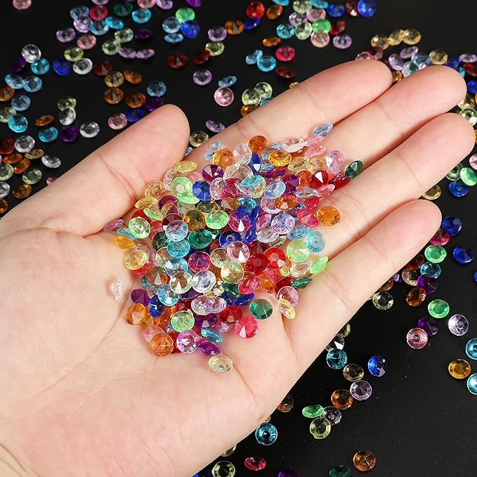 PATIKIL 4000 Pcs Wedding Table Scatter Confetti Crystals 6mm Acrylic Diamonds Vase Fillers Gems for Table Centerpiece Decorations Party Vase Beads, Light Blue