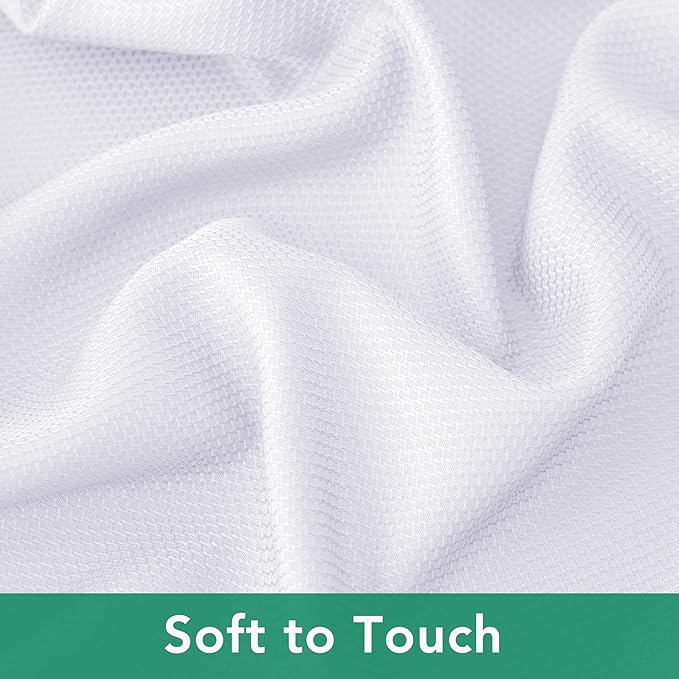 Biscaynebay Textured Fabric Tablecloths 90x156 Inches Rectangular, White Water Resistant Tablecloths for Dining, Kitchen, Wedding and Parties etc. Machine Washable