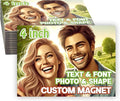 KETABAO – 4" Custom Rectangle Photo Magnets - Upload Your Photo for Personalized Magnets - Choose Your Shape - Add Your Text Fridge, Locker, and Car & More