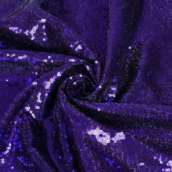 Poise3EHome 10Ft x 10Ft Purple Sequin Backdrop Curtain, Glitter Thick Satin Background Drapes, Sparkly Opaque Photography Curtain, Sequence Backdrop for Halloween Wedding Party Decor