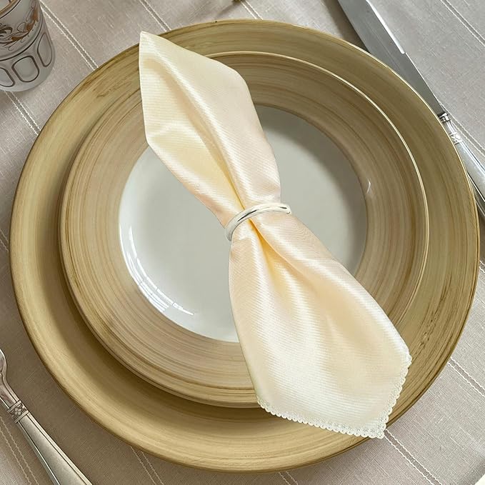 10 Pcs Silver Napkin Rings - Metal Napkin Ring(Round) Stainless Steel Napkin Rings for Table Settings Wedding Christmas Party Dinner Table