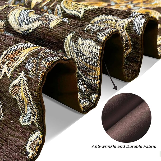108" Table Runners Centerpiece for Dining Room Dresser Party Banquet Holiday Decorations -Dark Brown