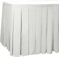 Ultimate Textile Pleat Polyester Fabric Table Skirt - Machine Washable Flame Resistant with Clips for Events, Weddings & Trade Shows, Cut & Sewn in Paterson, NJ - Ivory, 17' Box Pleat