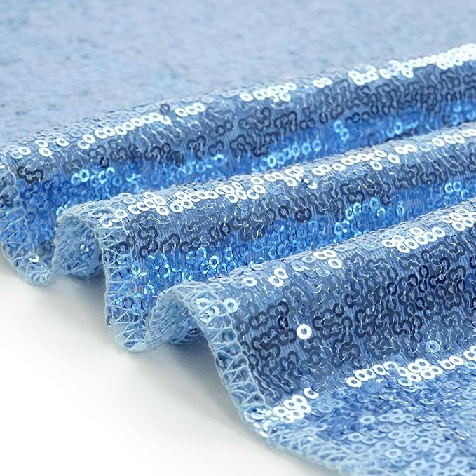 Eternal Beauty Baby Blue Sequin Backdrop, 4x7 Ft Glitter Background Curtains for Shimmer Photography Party Wedding Birthday Back Drop Decor