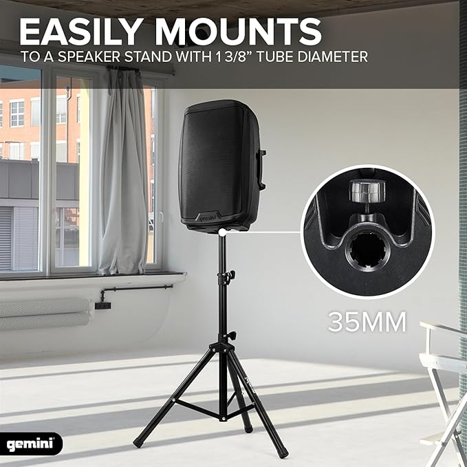 Gemini 12” 1500W Bluetooth PA Speaker with TWS Link, USB/SD/FM, Mic & Guitar Inputs, XLR/RCA/AUX, EQ Control, Portable DJ Audio System for Events, Gigs & Performances (AS-2112BT)