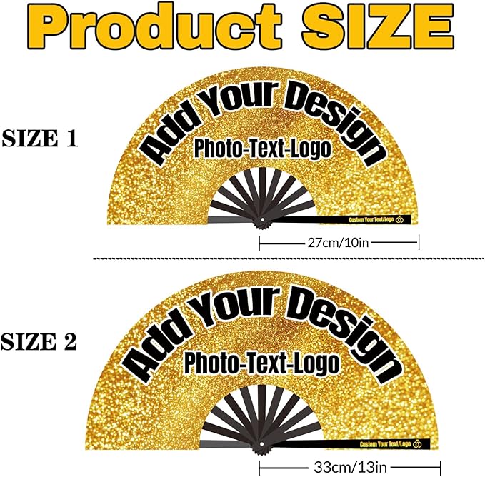 Custom Fans with Your Photo/Text - Personalized Folding Hand Fan for Line Dancing, Weddings, Parties | Decorative Gift for Women, Church Events & Dance Performances (120, 10 Inch)