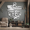 lunwall Metal Anchor Wall Decor, Anchor Metal Sign, Metal Anchor Decor, Anchor Metal Wall Art, Metal Nautical Wall Decor, Metal Wall Decor Coastal, Anchor Wall Decor (white, 30L x 27W / 76 x 69 cm)