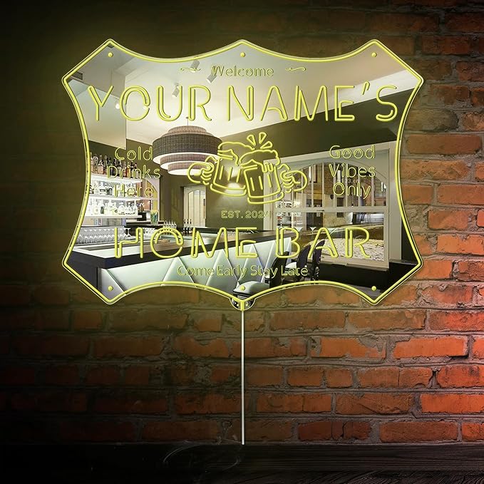 ADVPRO Personalized Your Name Home Bar RGB Dynamic Glam LED Sign - Cut-to-Edge Shape - Smart 3D Decoration - Multicolor Signage st06s64-fnd-p11d-tm-c