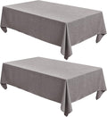 Fitable Textured Linen Tablecloths 2 Pack, Washable Fabric Rectangle Table Clothes for 8 Foot Tables, Rustic Holiday Table Covers for Kitchen Dining, Birthday Party, Farmhouse (Stone, 54 x 120 Inch)
