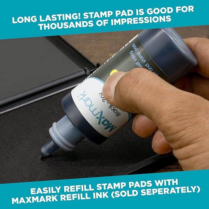 MaxMark Large Green Stamp Pad - 4-1/4" by 7-1/4" - Premium Quality Felt Pad