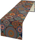 Bohemian Table Runner, Colorful Vintage Indian Mandala Floral Table Runners for Kitchen Dining Coffee Table Indoor Outdoor Party Decor, 13x120inch