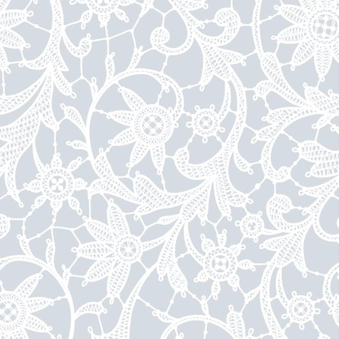 Exquisite Lace Table Cloth Rectangle Table Plastic 12-Pack Lace Tablecloth Rectangular 54" X 108" | White Floral Tablecloth Disposable | Wild Flower Party Decorations & Party Supplies