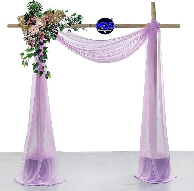 MDS Halloween Chiffon Draping Fabric - 2 Panel, 30" Wide x 20ft Long - Sheer Spooky Arbor & Canopy Drapery for Haunted House Backdrops, Party Ceilings, DIY Costumes & Themed Events - Orchid