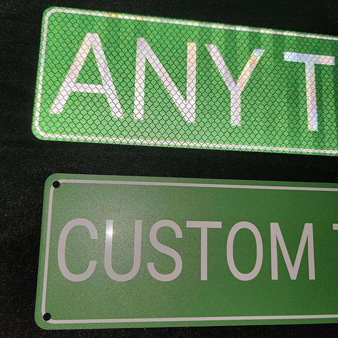 Custom Signs Outdoor Metal, Personalized Street Reflective Signs with Text Photo, 6x24 Inches, Single/Double Sided, Rust Free .040 Aluminum
