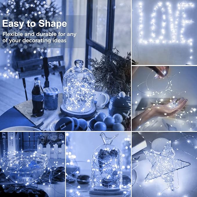 kolpop 30 Pack LED Fairy Lights Battery Operated, 7FT 20 LED Mini Twinkle String Lights Battery Powered Waterproof for Christmas Mason Jars Party (Cool&Warm&Multicolor)
