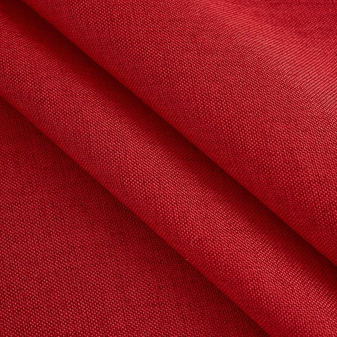 NLMUVW Red Linen Tablecloth Round, Water Resistant Textured Table Cloth Christmas Table Cover for Kitchen Dining Coffee Patry, 36 Inch