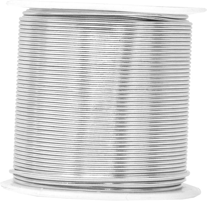 Mandala Crafts 18 Gauge Anodized Aluminum Craft Wire for Jewelry Making - 450 FT Colored Flexible Silver Copper Purple Pink Brown Ice Blue Wire - Bendable for Bonsai Armature Crafting Sculpting