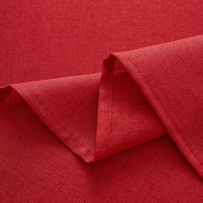NLMUVW Red Linen Tablecloth Square, Christmas Table Cloth Water Resistant Table Cover for Kitchen Dining Coffee Party, 48 x 48 Inch