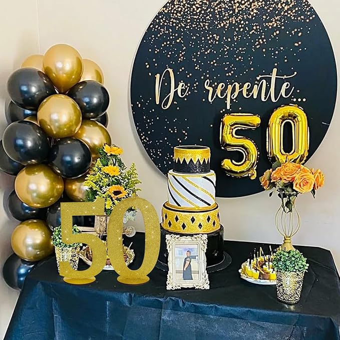 TONIFUL 11.8 Inch Gold Glitter Numbers Table Centerpieces 0-9 Birthday Party Decorations,Shining Gold Digital 5 for Birthday Party,Wedding,Bridal Shower,Engagement,Photo Shoot,Anniversary