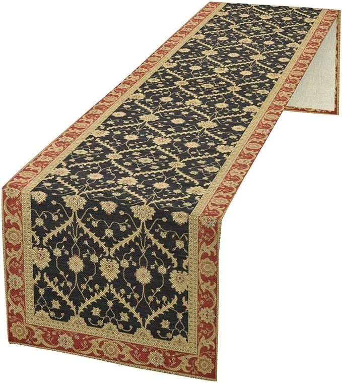 Vintage Morris Floral Table Runner, Boho Rustic Farmhouse Flower Pattern for Home Kitchen Table Decor Dining Coffee Room Party Decor 13x60in