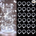 pozzolanas 24 Pack White Battery Operated String Lights - 7ft Waterproof Fairy Lights with 20 LEDs for Home, Mason Jar, Party, Wedding, Halloween, Christmas Decorations
