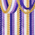 Purple-Gold Party Decorations Garland Streamers - 12pcs White Purple Lavender Graduation 4-Leaf Clover Paper Streamer,Woman Birthday Wedding Bridal Shower Mothers Banners Decor Ouruola