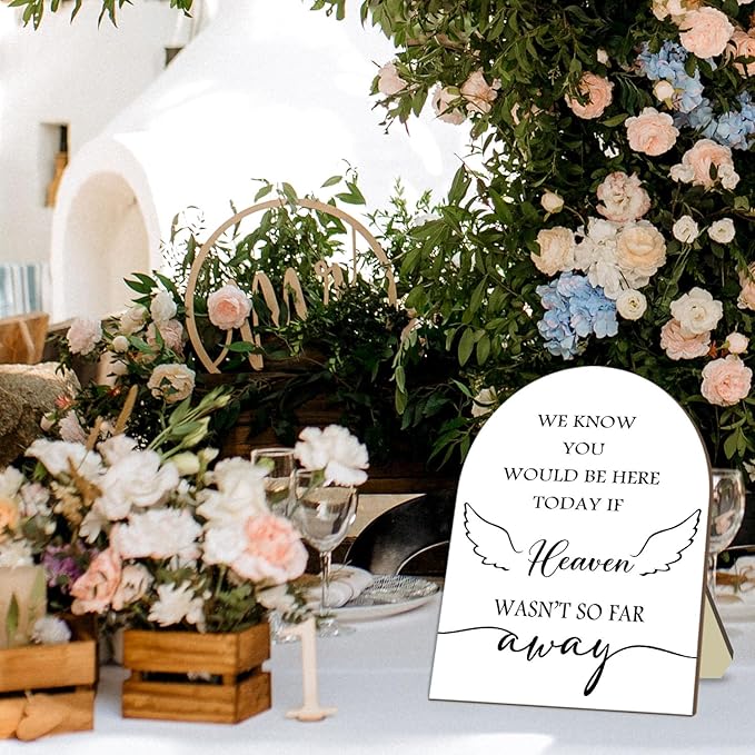 Memorial Gifts for Table Sign, We Know You Would Be Here Today Sign with Stand, Wooden Wedding Decor Sign, Loving Memory Sign for Ceremony and Reception 9 * 11IN