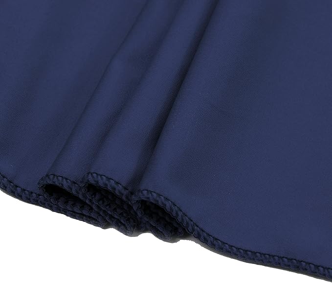 MDS Pack of 50 Spandex Chair Sashes Bows Elastic Stretch Dining Chair Bands Ties Without Slider Buckle Universal fits for Wedding Baby Shower Birthday Party Banquet Event Decoration - Navy Blue