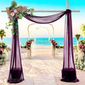 MDS Halloween Chiffon Draping Fabric - 2 Panel, 30" Wide x 30ft Long - Sheer Spooky Arbor & Canopy Drapery for Haunted House Backdrops, Party Ceilings, DIY Costumes & Themed Events - Eggplant