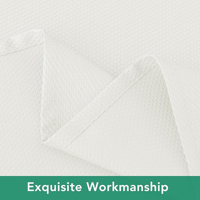 Biscaynebay Textured Fabric Square Tablecloths 60x60 Inches, Ivory Water Resistant Table Cloth Small Card Folding Table Covers Linen for Dining, Kitchen, Wedding and Parties etc. Machine Washable