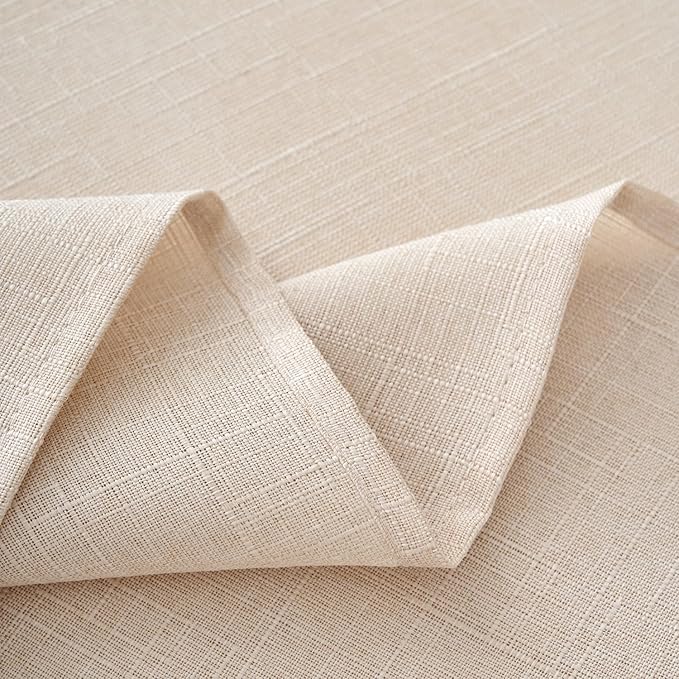 NLMUVW Round Tablecloth 36 Inch - Small Linen Table Cloth Water Resistant Rustic Table Cover for Kitchen Dining Café, Champagne