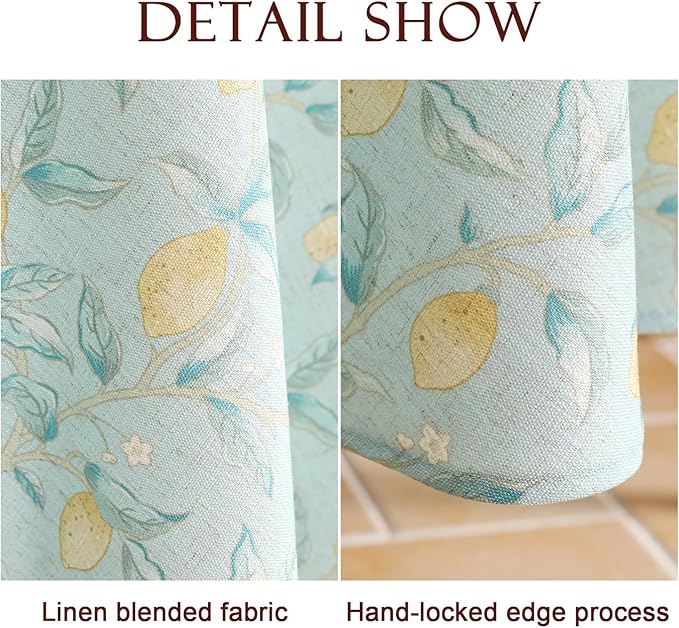 patdrea Designer Linen Green Square Tablecloth,Vintage Yellow Flowers Pattern Farmhouse Table Cloth,Home Table Cover Decor for Kitchen Dining Christmas,Thanksgiving,Party,67"x67"-Ania a