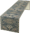 Vintage Boho Floral Table Runner, Rustic Country Farmhouse Blue Grey Retro Flower Pattern for Home Kitchen Table Decor Dining Coffee Room Party Decor 13x60in