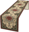 Vintage Paisley Bohemian Table Runner Beige Red Rustic Farmhouse Home Kitchen Table Dining Coffee Room Garden Party Wedding Decor 13x72in